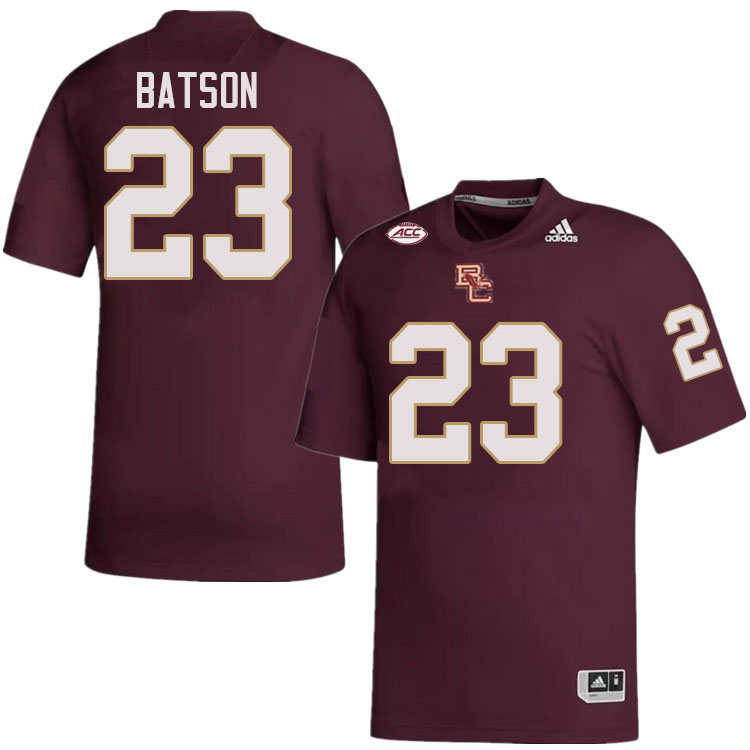 Boston College Eagles #23 Cole Batson College Football Jerseys Stitched-Maroon